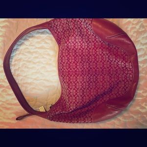 Coach purse, red, logo